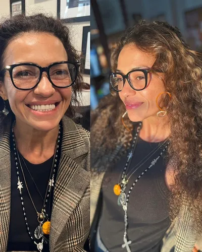 Before and after — curly hair extension transformation